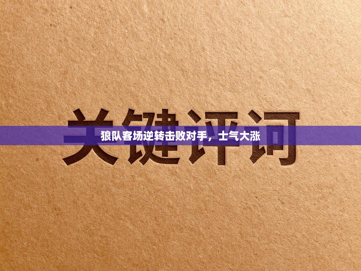 狼队客场逆转击败对手，士气大涨  第1张